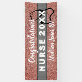 Roos Gold Glitter Verpleegster Afstuderen Klasse J Spandoek (Verticaal)