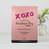 Roos Gold Glitter Virtual Galentine Valentijn Kaart (Staand voorkant)