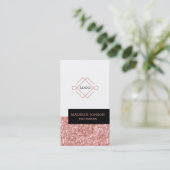 Roos Gold Glitter Visitekaartje (Staand voorkant)