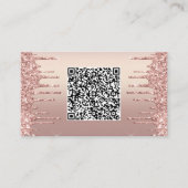 Roos Gold Glitter Visitekaartje met QR Code (Voorkant)