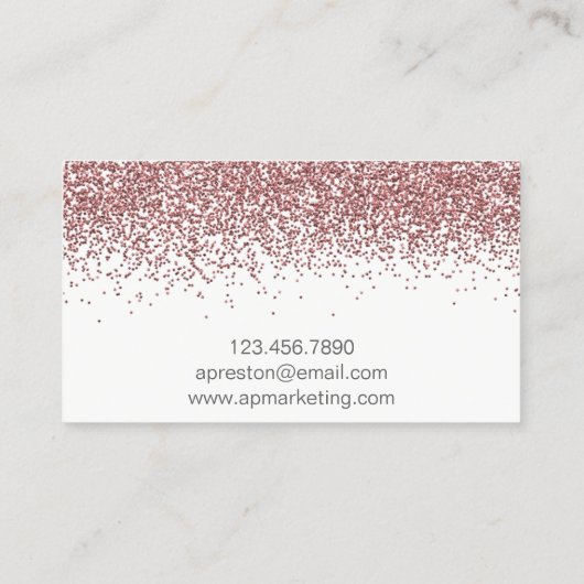 Roos Gold Glitter Visitekaartjes (Achterkant)