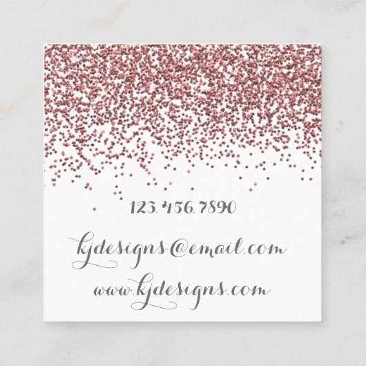 Roos Gold Glitter Visitekaartjes (Achterkant)