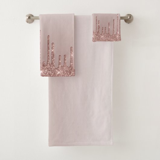 Roos Gold Glitter vloeibare schijven Bad Handdoek (Insitu)