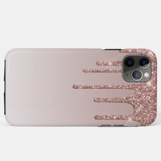 Roos Gold Glitter vloeibare schijven Case-Mate iPhone Case (Achterkant (horizontaal))