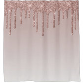 Roos Gold Glitter vloeibare schijven Douchegordijn (Voorkant)