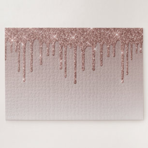 Roos Gold Glitter vloeibare schijven Legpuzzel
