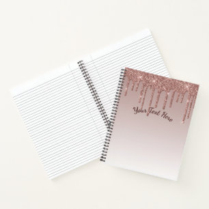Roos Gold Glitter vloeibare schijven Notitieboek