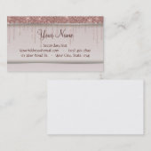 Roos Gold Glitter vloeibare schijven Visitekaartje (Voorkant / Achterkant)