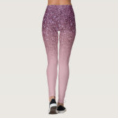Roos Gold Glitter, voeg Jouw naam of tekst toe Leggings (Achterkant)