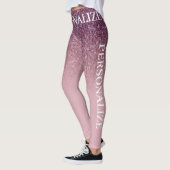 Roos Gold Glitter, voeg Jouw naam of tekst toe Leggings (Links)