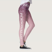 Roos Gold Glitter, voeg Jouw naam of tekst toe Leggings (Rechts)