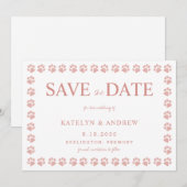 Roos Gold Glitter voor afdrukken - datum opslaan Kaart (Voorkant / Achterkant)