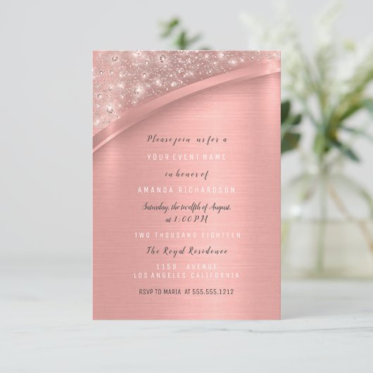 Roos Gold Glitter Vrijgezellenfeest Birthday Sweet Kaart (Staand voorkant)