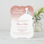 Roos Gold Glitter Vrijgezellenfeest Kaart (Staand voorkant)