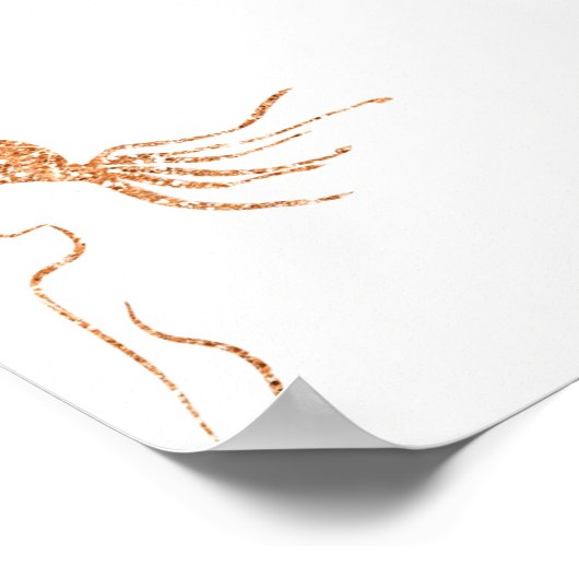 ROOS GOLD GLITTER VROUW LICHAAMSLEZEN POSTER (Hoek)