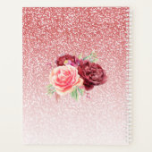 Roos Gold Glitter Waterverf Floral Planner (Achterkant)