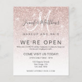 Roos Gold Glitter We zijn open Salon COVID Safe Flyer (Achterkant)