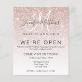 Roos Gold Glitter We zijn open Salon COVID Safe Flyer (Voorkant)