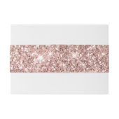 Roos Gold Glitter Weddenschap Belly Band Uitnodigingen Wikkel (Achterkant Voorbeeld)