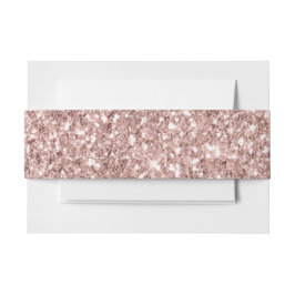 Roos Gold Glitter Weddenschap Belly Band Uitnodigingen Wikkel