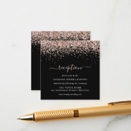 Roos Gold Glitter Weddenschap Black - Gegevens ove Informatiekaartje