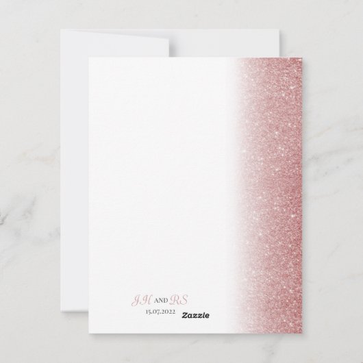 Roos Gold Glitter Weddenschap Feestdagenkaart (Achterkant)