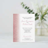 Roos Gold Glitter Weddenschap Feestdagenkaart (Staand voorkant)