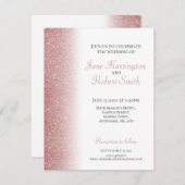 Roos Gold Glitter Weddenschap Feestdagenkaart (Voorkant / Achterkant)