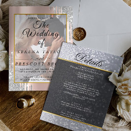 Roos Gold Glitter Weddenschap Kaart