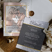 Roos Gold Glitter Weddenschap Kaart