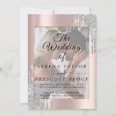 Roos Gold Glitter Weddenschap Kaart (Voorkant)