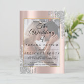 Roos Gold Glitter Weddenschap Kaart (Staand voorkant)