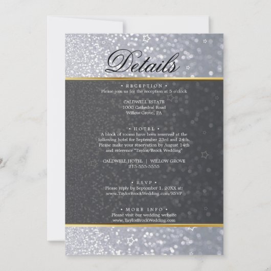 Roos Gold Glitter Weddenschap Kaart (Achterkant)