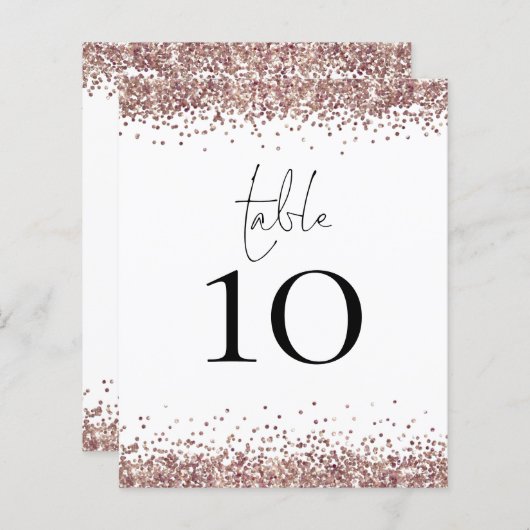 Roos Gold Glitter WeddenTabel Geen wit (Voorkant / Achterkant)