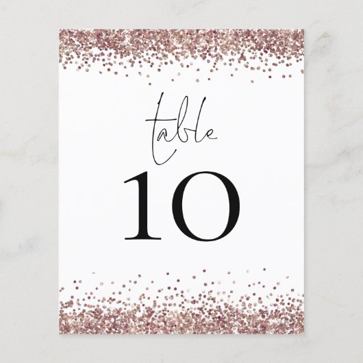 Roos Gold Glitter WeddenTabel Geen wit (Achterkant)