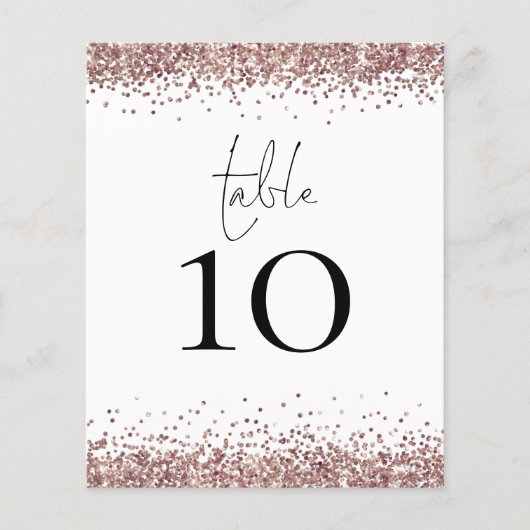 Roos Gold Glitter WeddenTabel Geen wit (Voorkant)