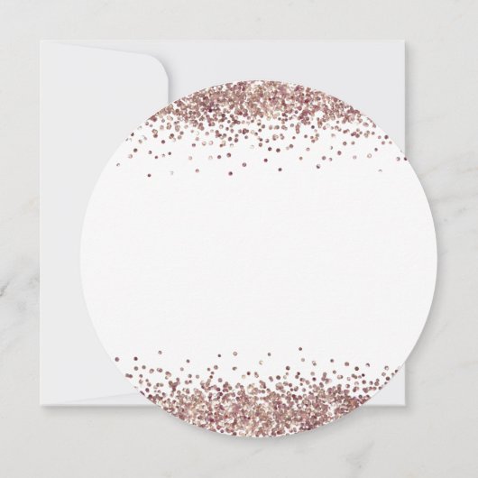 Roos Gold Glitter Wedding Evening Kaart (Achterkant)