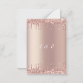 Roos Gold Glitter Wedding Invitation Uw ontwerp Notitiekaartje