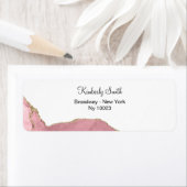 Roos Gold Glitter Wedding Return-adres Etiket (Insitu)