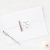 Roos Gold Glitter Wedding Return Name Address Vierkante Sticker (Envelop)
