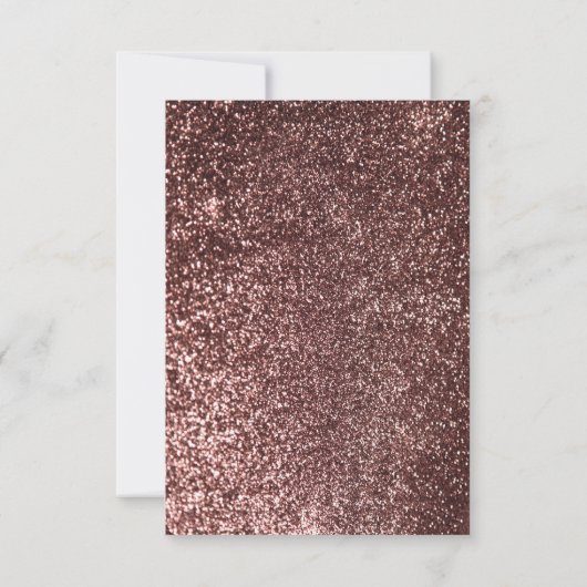Roos Gold Glitter Wedding RSVP Kaart (Achterkant)