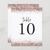 Roos Gold Glitter Wedding White Table No. (Voorkant / Achterkant)