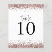 Roos Gold Glitter Wedding White Table No. (Achterkant)