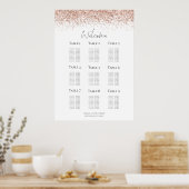 Roos Gold Glitter Welkomstscriptstaal Poster (Keuken)