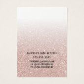 Roos Gold Glitter White Ketting Display Kaart (Achterkant)