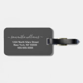 Roos Gold Glitter White Marble Glam Monogram Bagagelabel (Achterkant horizontaal)