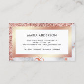 Roos Gold Glitter White Marble Makeup Artist Visitekaartje (Achterkant)
