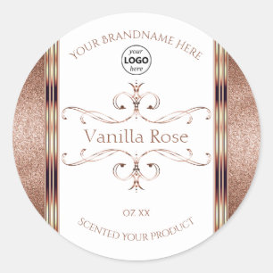  Roos Gold Glitter White Product Labels Logo