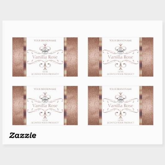  Roos Gold Glitter White Product Labels Logo (Vel)