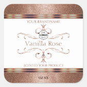  Roos Gold Glitter White Product Labels Logo (Voorkant)